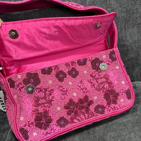 Staud Tommy Beaded Shoulder Bag Blossom Garden Party - Picture 14 of 16